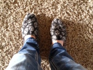 Skull Shoe Selfie (pouty duck lips)